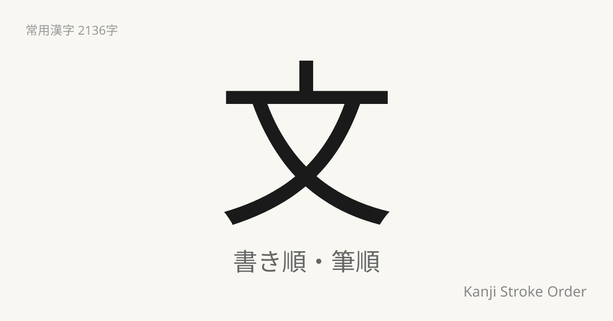 文の読み方（音/訓）｜ふみ・ぶん｜漢字書き順ナビ